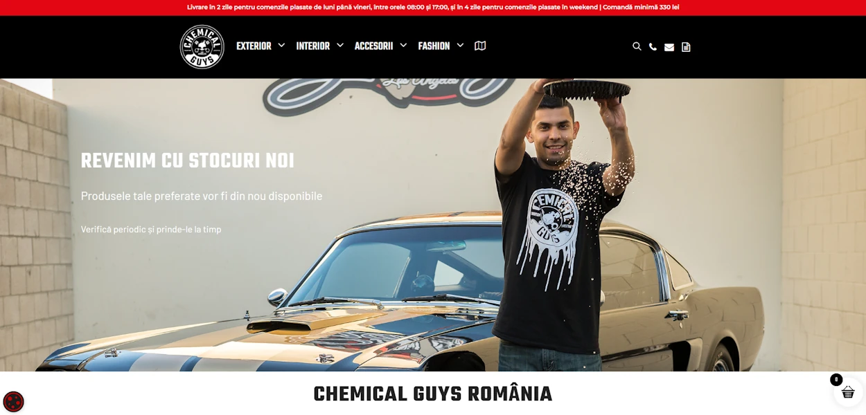 Creare magazin online produse auto - Chemical Guys Romania